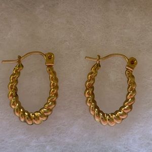 10K Mini Croissant Hoop Earrings